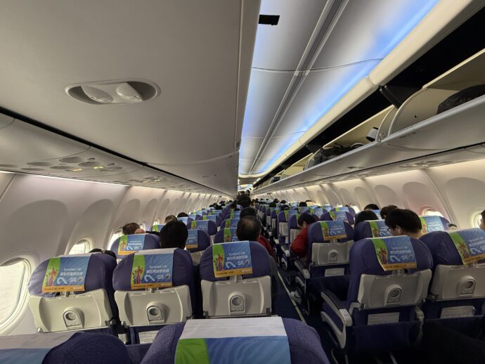 中国東方航空の機内