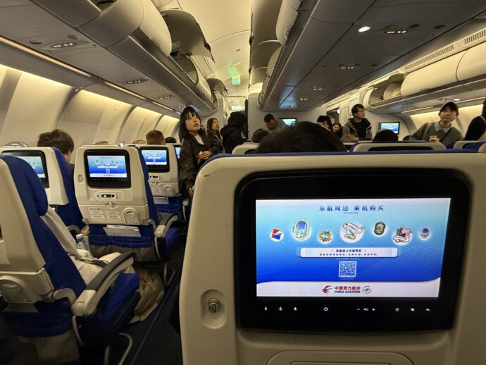 中国東方航空の機内