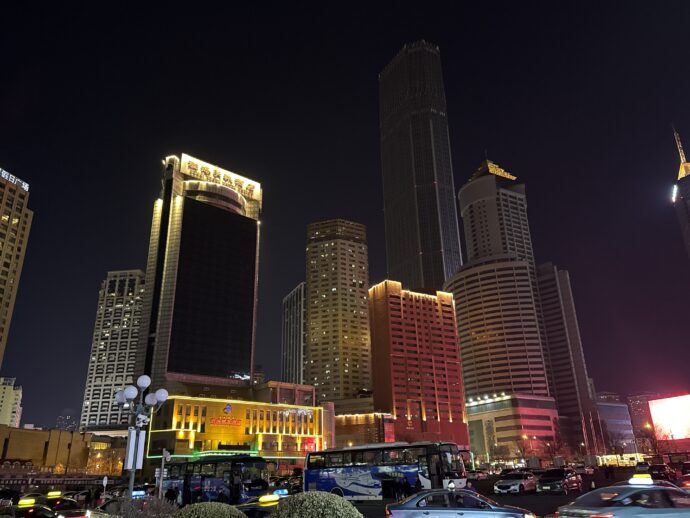 大連駅付近のビル群