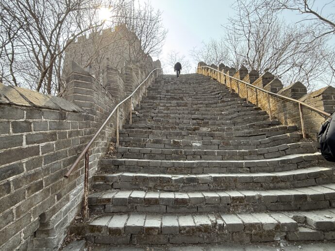虎山長城の階段