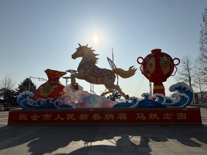 早朝の鴨緑江公園