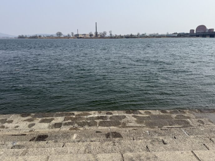 対岸に見える北朝鮮