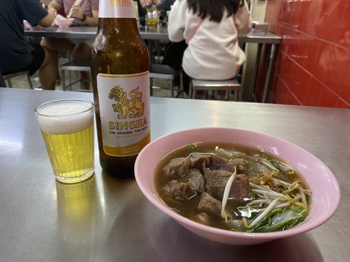 牛肉麺とビール
