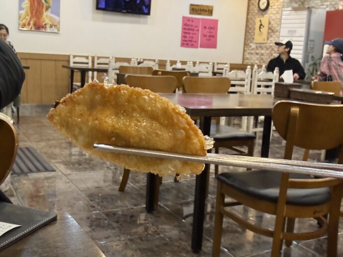 唐辛子餃子の揚げ餃子