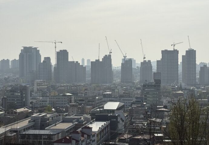 清州の市街地の眺め